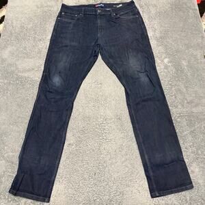 Red Bull Distribution Jeans Mens 38 x43 Relaxed Fit Taper Dark Blue Denim
